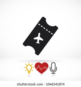 Aircraft ticket Vector icon