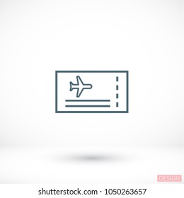 Aircraft ticket Vector icon