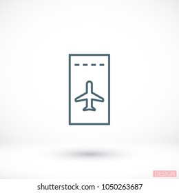 Aircraft ticket Vector icon