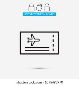 Aircraft ticket Vector icon
