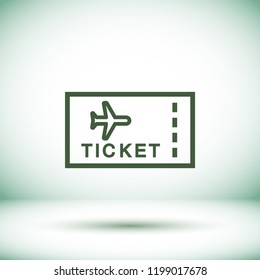 Aircraft ticket Vector icon