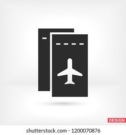 Aircraft ticket Vector icon