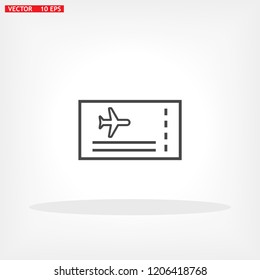Aircraft ticket Vector icon