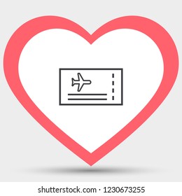 Aircraft ticket Vector icon