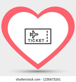 Aircraft ticket Vector icon