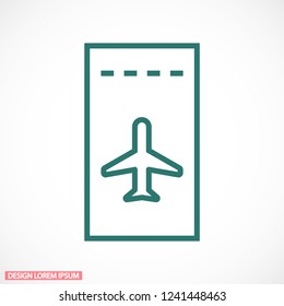 Aircraft ticket Vector icon