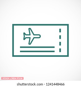 Aircraft ticket Vector icon