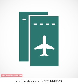 Aircraft ticket Vector icon