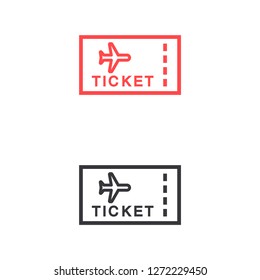 Aircraft ticket Vector icon