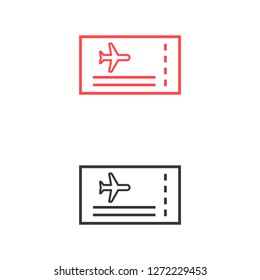 Aircraft ticket Vector icon