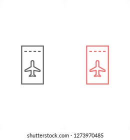 Aircraft ticket Vector icon