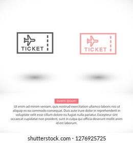 Aircraft ticket Vector icon