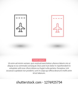 Aircraft ticket Vector icon