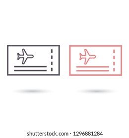Aircraft ticket Vector icon