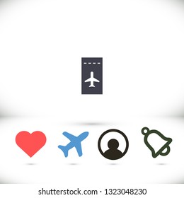 Aircraft ticket Vector icon