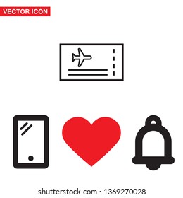 Aircraft ticket Vector icon