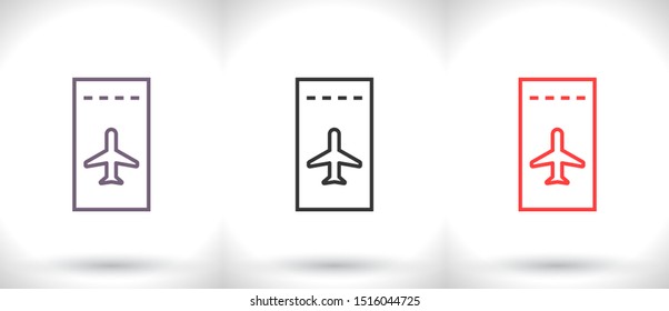Aircraft ticket Vector icon 