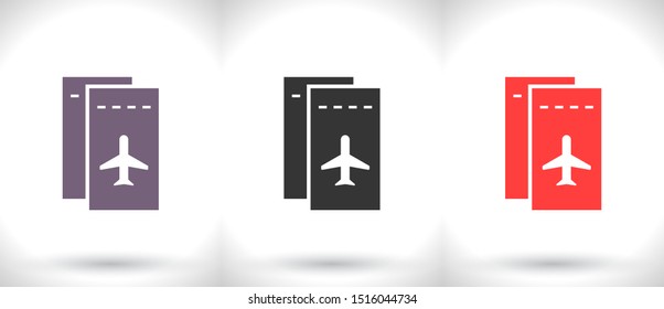 Aircraft ticket Vector icon  