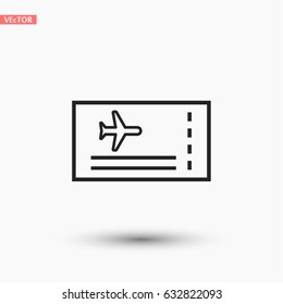 Aircraft ticket Vector icon