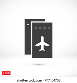 Aircraft ticket Vector icon