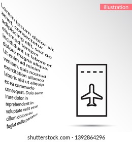 Aircraft ticket Vector icon . Lorem Ipsum Illustration design