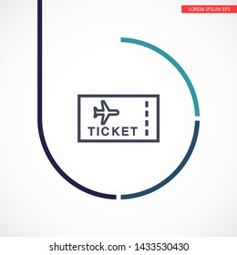 Aircraft ticket Vector icon . Lorem Ipsum Illustration design