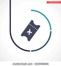 Aircraft ticket Vector icon . Lorem Ipsum Illustration design