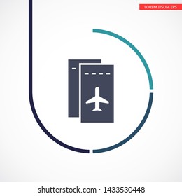 Aircraft ticket Vector icon . Lorem Ipsum Illustration design