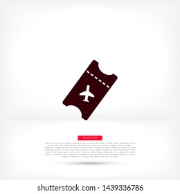 Aircraft ticket Vector icon . Lorem Ipsum Illustration design