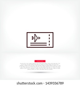 Aircraft ticket Vector icon . Lorem Ipsum Illustration design