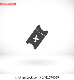 Aircraft ticket Vector icon . Lorem Ipsum Illustration design