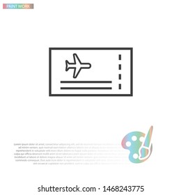Aircraft ticket Vector icon . Lorem Ipsum Illustration design