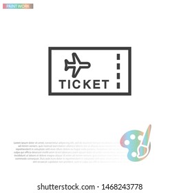 Aircraft ticket Vector icon . Lorem Ipsum Illustration design