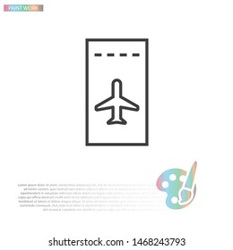 Aircraft ticket Vector icon . Lorem Ipsum Illustration design