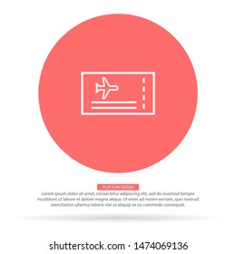 Aircraft ticket Vector icon . Lorem Ipsum Illustration design