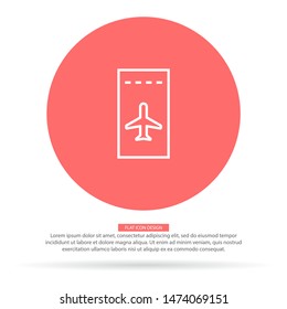 Aircraft ticket Vector icon . Lorem Ipsum Illustration design