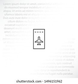 Aircraft ticket Vector icon . Lorem Ipsum Illustration design