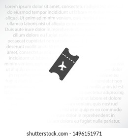 Aircraft ticket Vector icon . Lorem Ipsum Illustration design