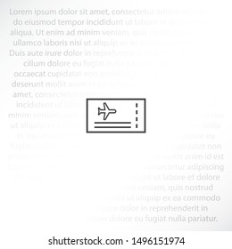Aircraft ticket Vector icon . Lorem Ipsum Illustration design