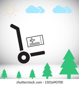 Aircraft ticket Vector icon . Lorem Ipsum Illustration design