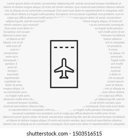 Aircraft ticket Vector icon . Lorem Ipsum Illustration design