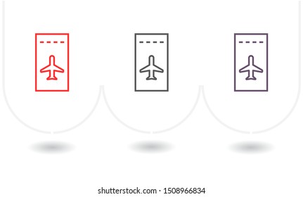 Aircraft ticket Vector icon . Lorem Ipsum Illustration design