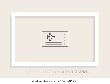 Aircraft ticket Vector icon . Lorem Ipsum Illustration design