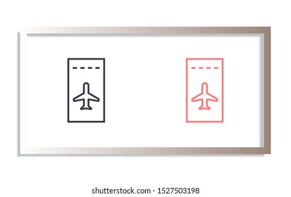 Aircraft ticket Vector icon . Lorem Ipsum Illustration design