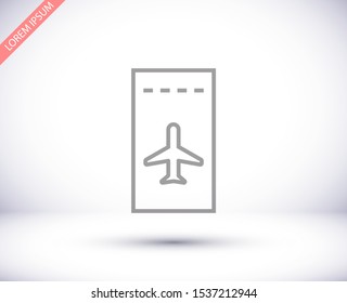 Aircraft ticket Vector icon . Lorem Ipsum Illustration design