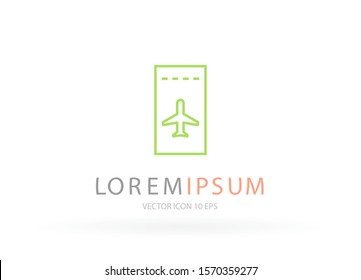 Aircraft ticket Vector icon . Lorem Ipsum Illustration design