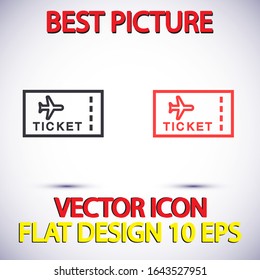 Aircraft ticket Vector icon . Lorem Ipsum Illustration design