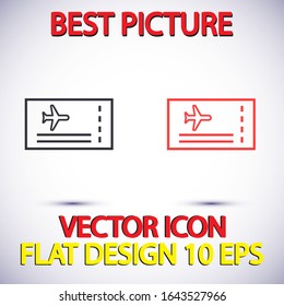 Aircraft ticket Vector icon . Lorem Ipsum Illustration design
