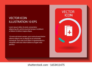 Vektorillustration des Flugscheins Symbol . Lorem-Ipsum-Illustrationsdesign