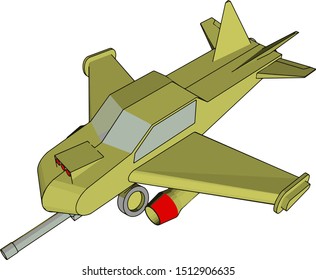 Aircraft toy, illustration, vector on white background.
